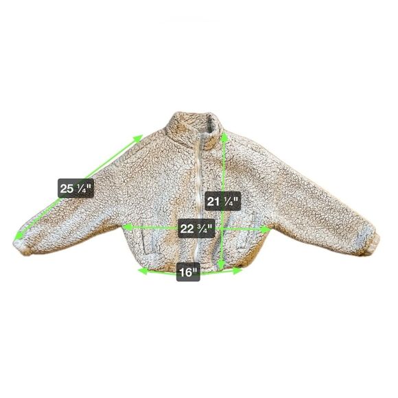 Me Jane New York Tan Teddy Faux Sherpa Zip Up Jacket Women’s Size S - Picture 4 of 4